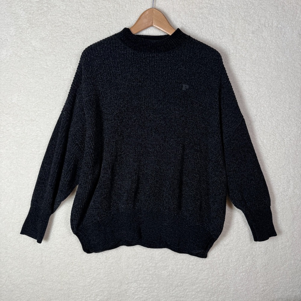 Victoria's Secret PINK Chenille Crewneck Pullover Sweater Black XS 2024 Cozy